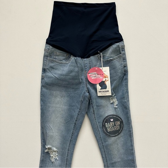 Gemma Rae Women’s Maternity Midi Short Ankle Jeans Size S - Picture 2 of 14